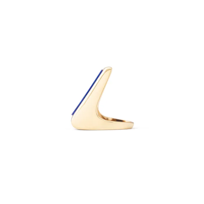 Rings Vintage Lapis And 14k Gold Sculptural Ring