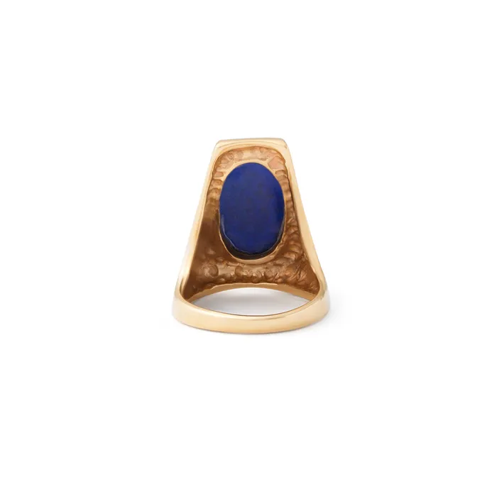Rings Vintage Lapis And 14k Gold Sculptural Ring