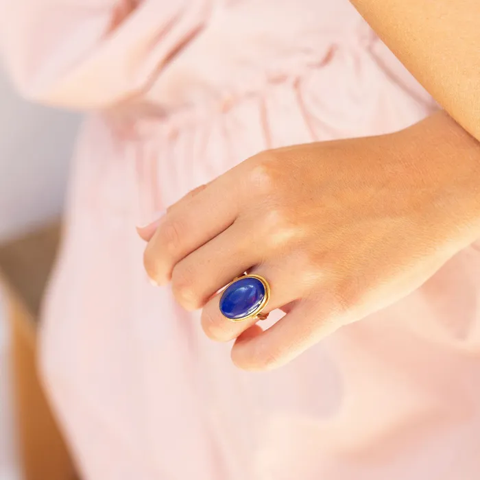 Rings Vintage Lapis Lazuli and 14k Gold Ring