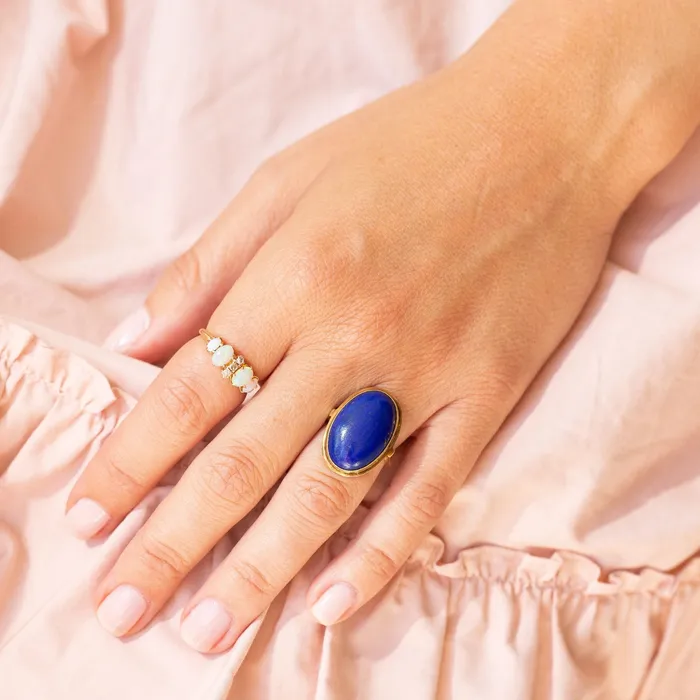 Rings Vintage Lapis Lazuli and 14k Gold Ring