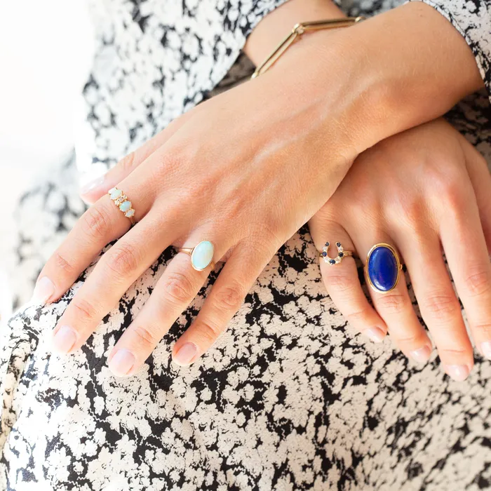 Rings Vintage Lapis Lazuli and 14k Gold Ring