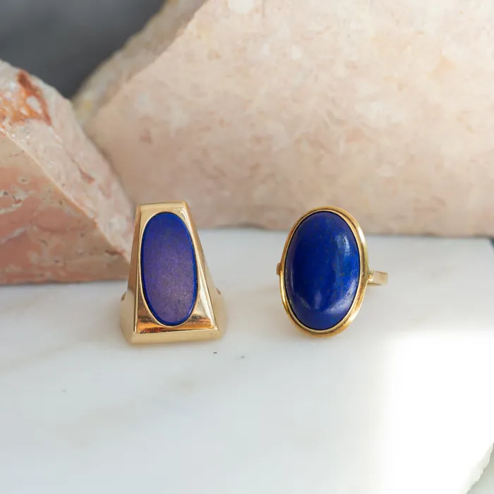 Rings Vintage Lapis Lazuli and 14k Gold Ring
