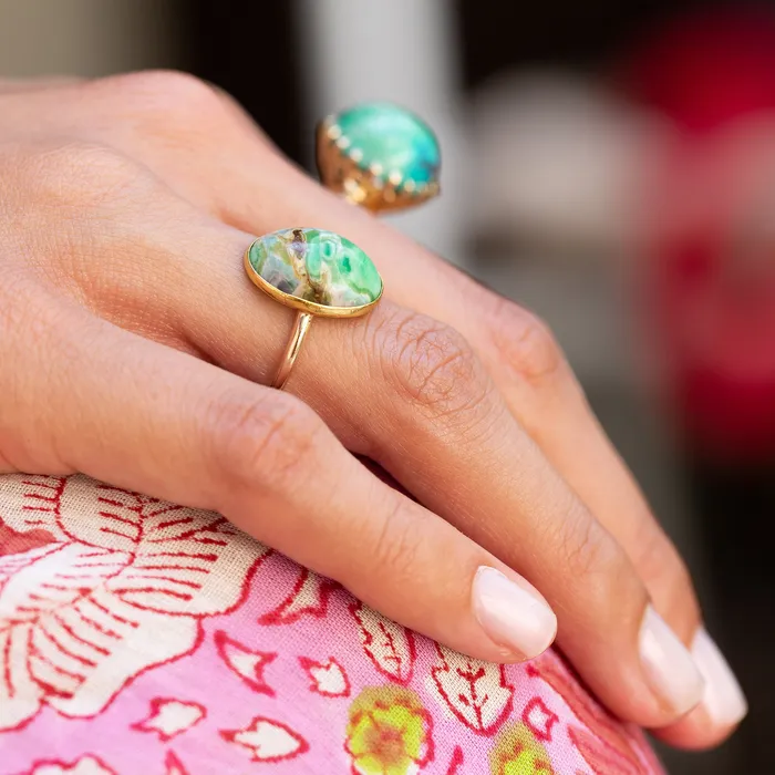 Rings Vintage Variscite and 14k Gold Ring