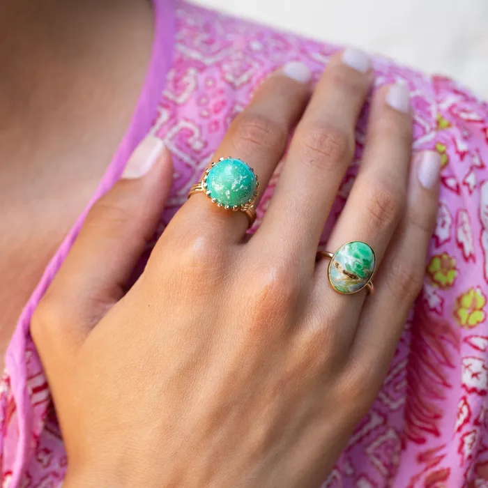 Rings Vintage Variscite and 14k Gold Ring