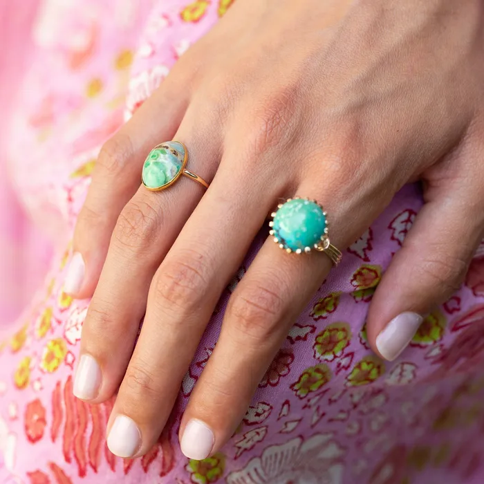 Rings Vintage Variscite and 14k Gold Ring