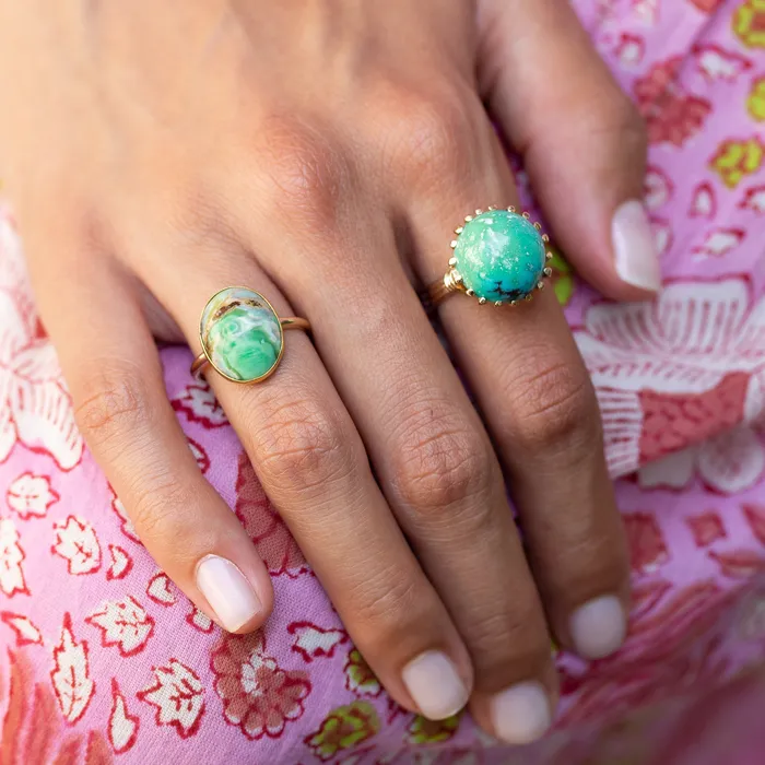 Rings Vintage Variscite and 14k Gold Ring