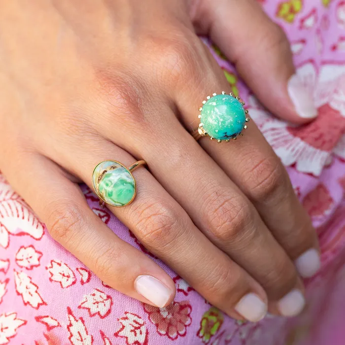 Rings Vintage Variscite and 14k Gold Ring