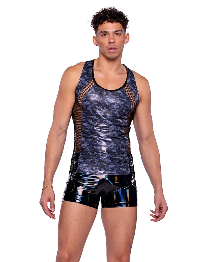 Roma Costume Inc Earrings 6520 Shimmer Camouflage Tank Top