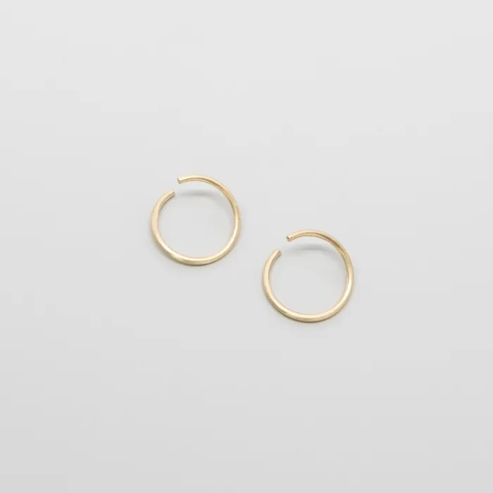 satin mini hoop solid gold fejn PWD Earrings