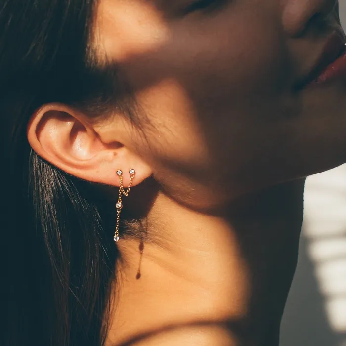 Scream Pretty Earrings Silver Sparkle Chandelier Stud Single Earring