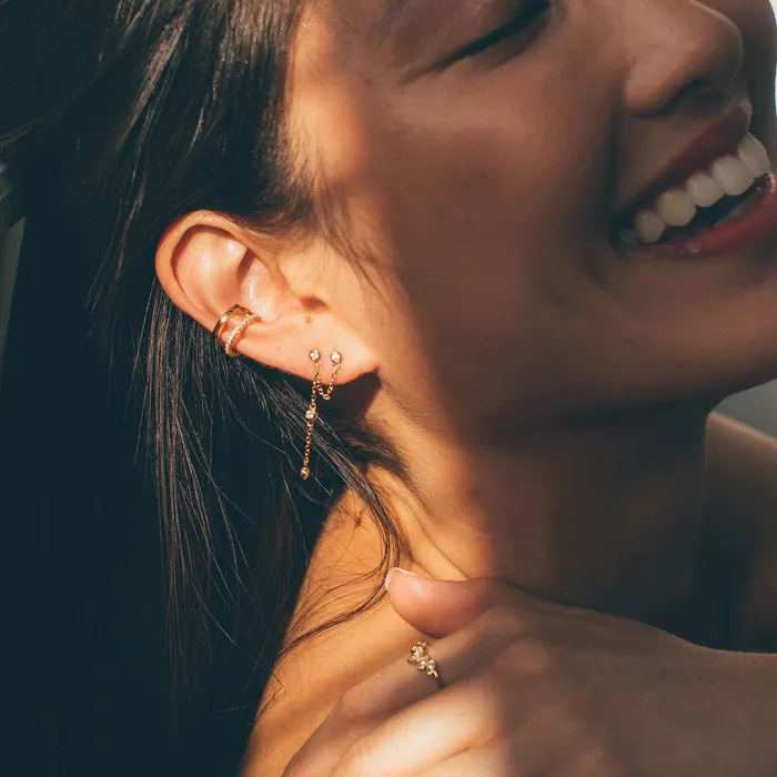 Scream Pretty Earrings Silver Sparkle Chandelier Stud Single Earring