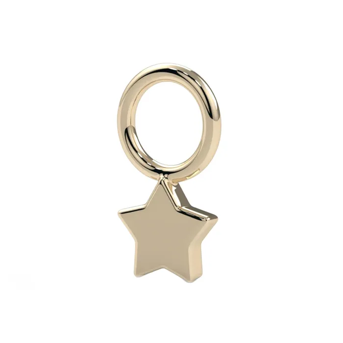Star Charm in Gold Platinum Kiwi Diamond Earrings