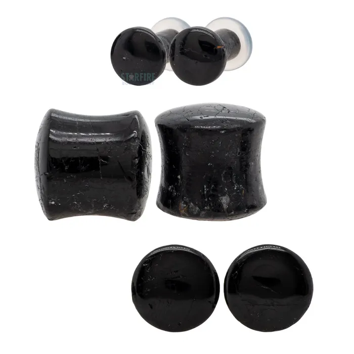 Stone Plugs Black Tourmaline Oracle Body Jewelry Rings
