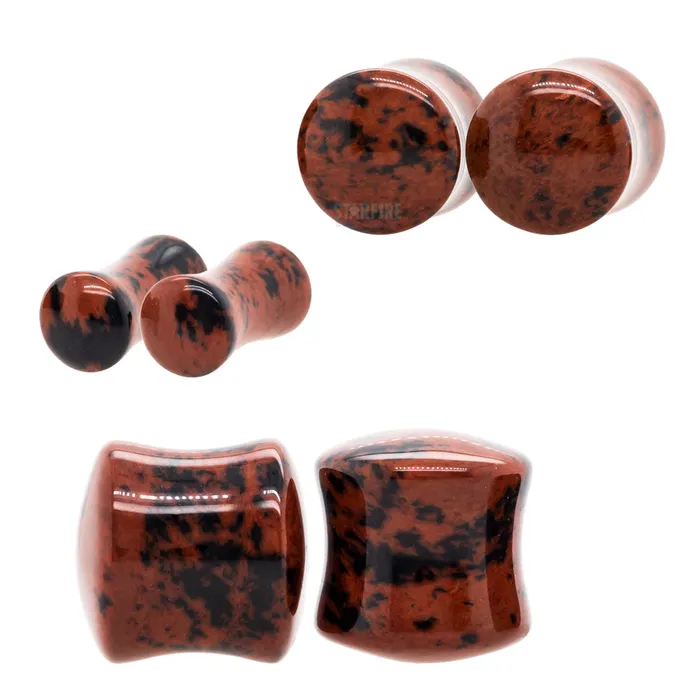 Stone Plugs Mahogany Obsidian Oracle Body Jewelry Rings