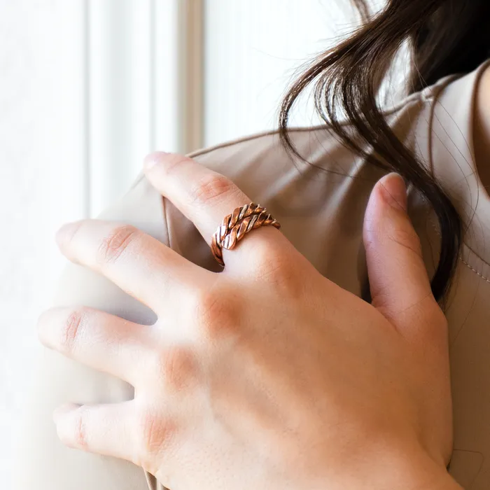 TSkies Jewelry TwoTone Twist Adjustable Ring Rings