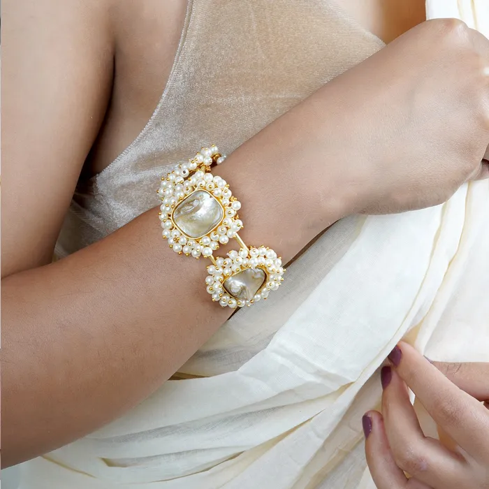 Teejh Bracelets Aakhira gold and white bracelet