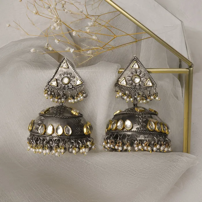 Teejh Earrings Teejh Edhitha Silver Oxidised Earring