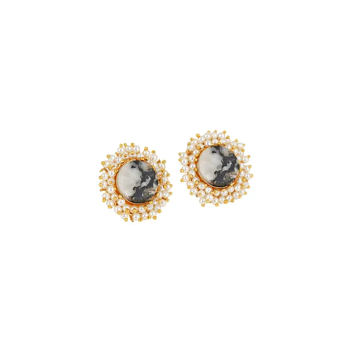 Teejh Earrings Teejh Roop Grey Druzy Stone Earring Teejh Earrings Teejh Roop Grey Druzy Stone Earring