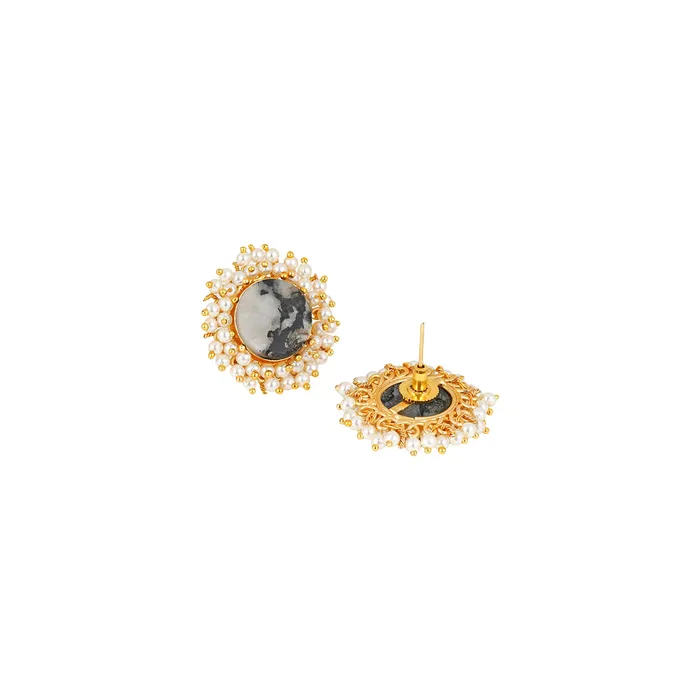 Teejh Earrings Teejh Roop Grey Druzy Stone Earring Teejh Earrings Teejh Roop Grey Druzy Stone Earring