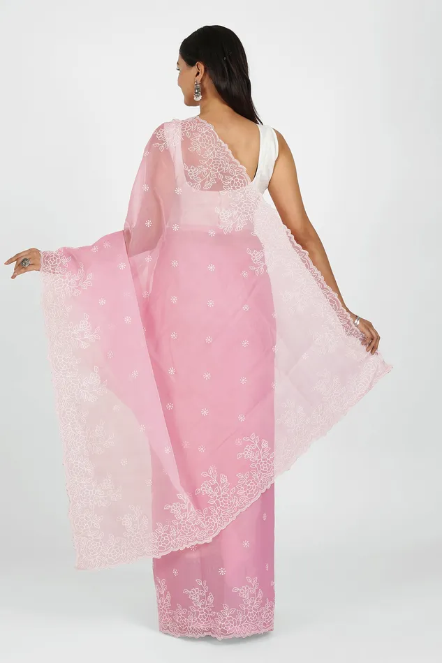 Teejh Earrings Teejh Utsa Embroidered Organza Saree