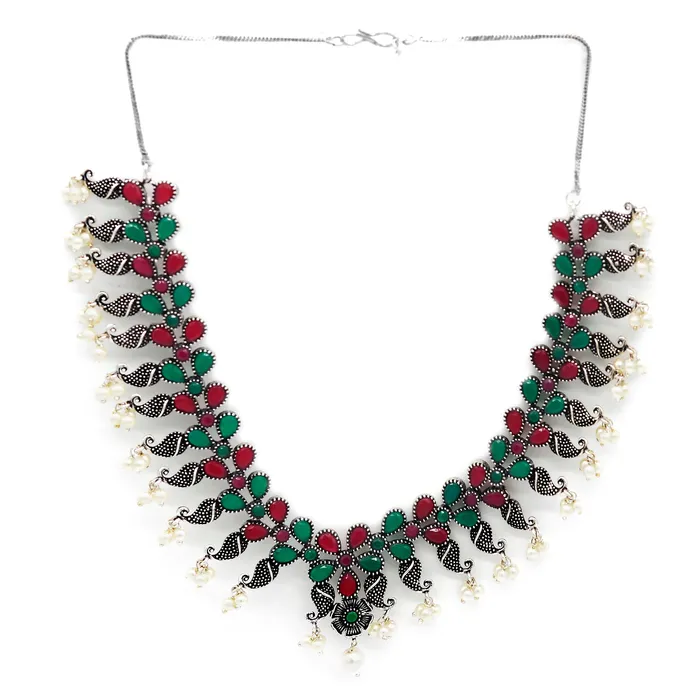 Teejh Namasya Multi Colored Silver Oxidized Jewelry Gift Set Teejh Earrings