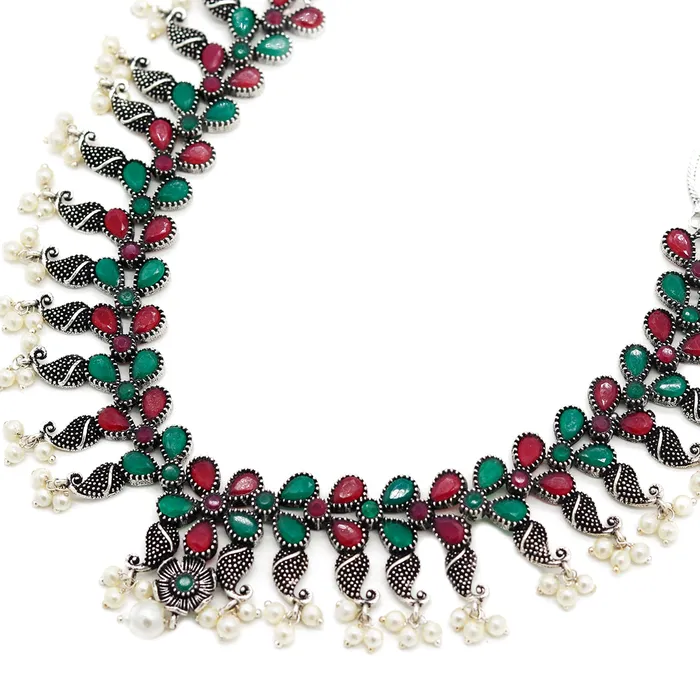 Teejh Namasya Multi Colored Silver Oxidized Jewelry Gift Set Teejh Earrings