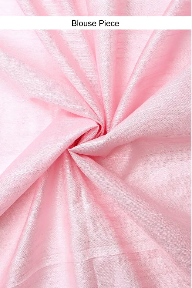 Teejh Necklaces Teejh Keya Pink Pure Silk Linen Saree With Blouse Piece Teejh Necklaces Teejh Keya Pink Pure Silk Linen Saree With Blouse Piece