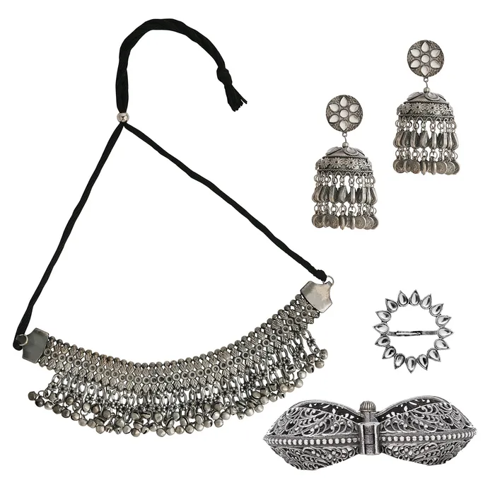 Teejh Rings Teejh Pataliputra Oxidised Silver Jewellery Gift Set