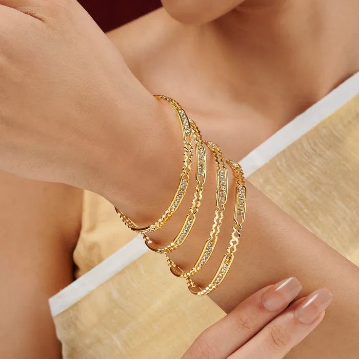 Teejh Siman Gold Bangle Teejh Bracelets