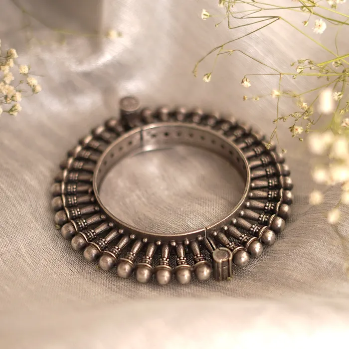 Teejh Teejh Jeni Silver Oxidised Bangle Bracelets