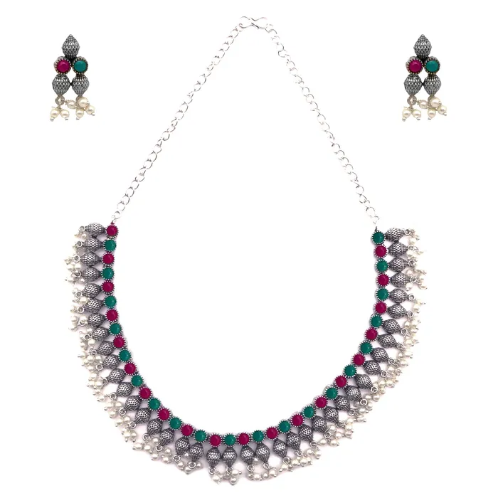 Teejh Teejh Oni Multi colored choker Necklace Set Necklaces Teejh Teejh Oni Multi colored choker Necklace Set Necklaces