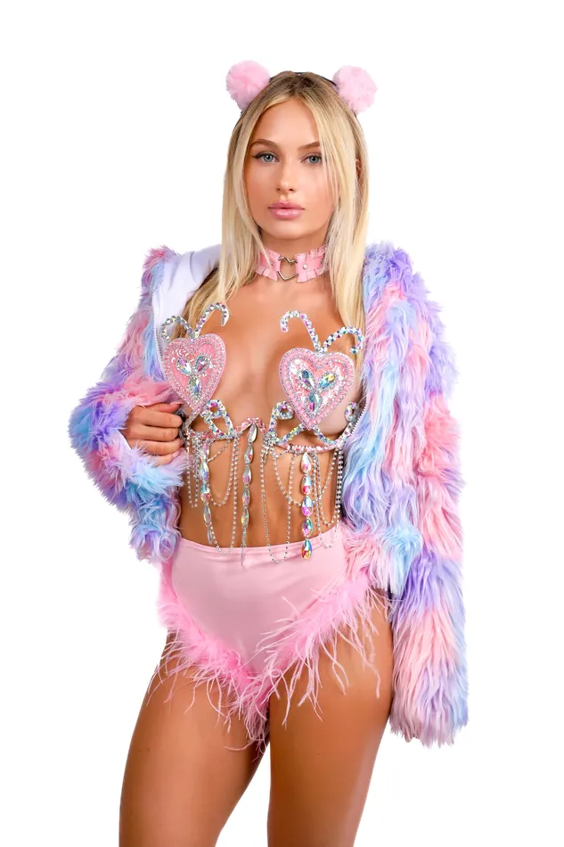 THE LUMI SHOP FULL OUTFIT Fuzzy Pastel CareBear 4 pcs Earrings