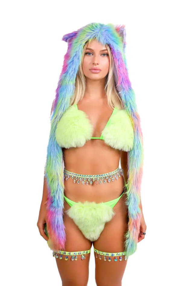 THE LUMI SHOP FULL OUTFIT Neon Fuzzy Creature 6 pcs Earrings