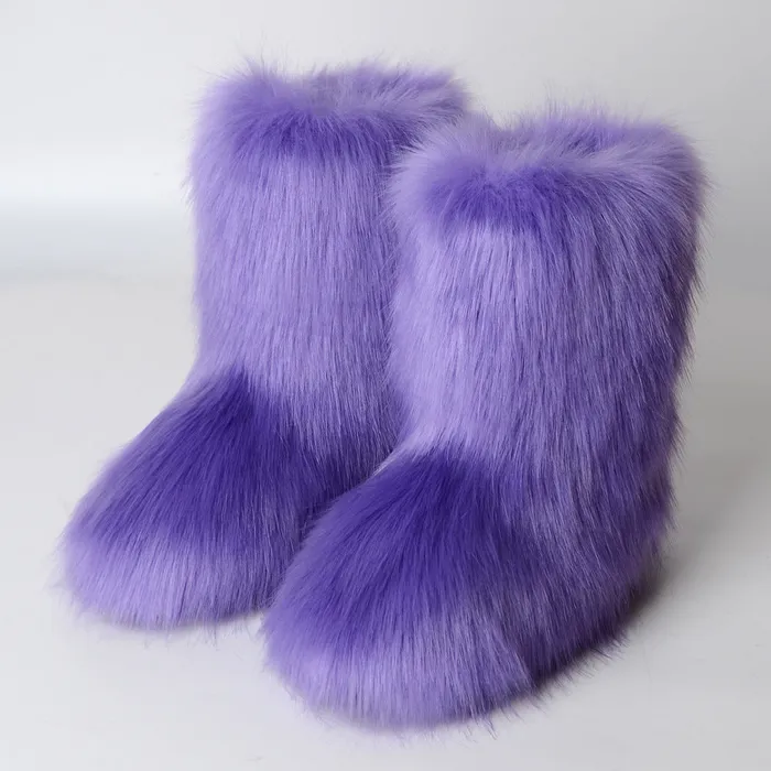 THE LUMI SHOP Purple Fuzzy Boots Earrings