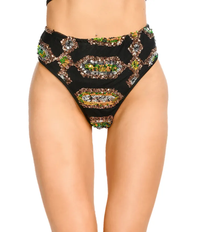 THE LUMI SHOP Rings Black Obsidian Goddess Sequin Bottoms