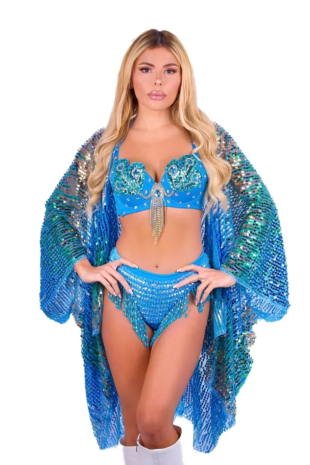 THE LUMI SHOP Rings FULL OUTFIT Blue Peacock Diva 3 pcs