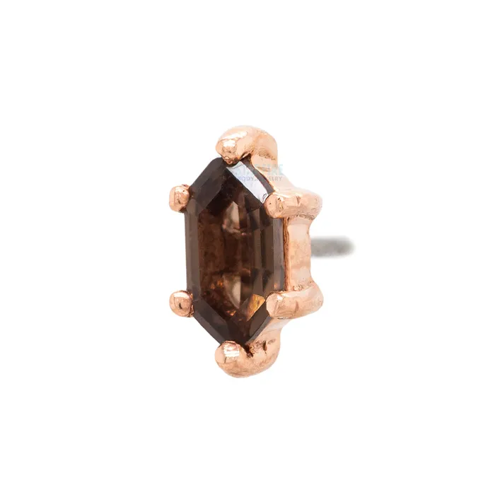 threadless Oh Hell Yes End in Gold with Smokey Quartz Buddha Jewelry Organics Earrings