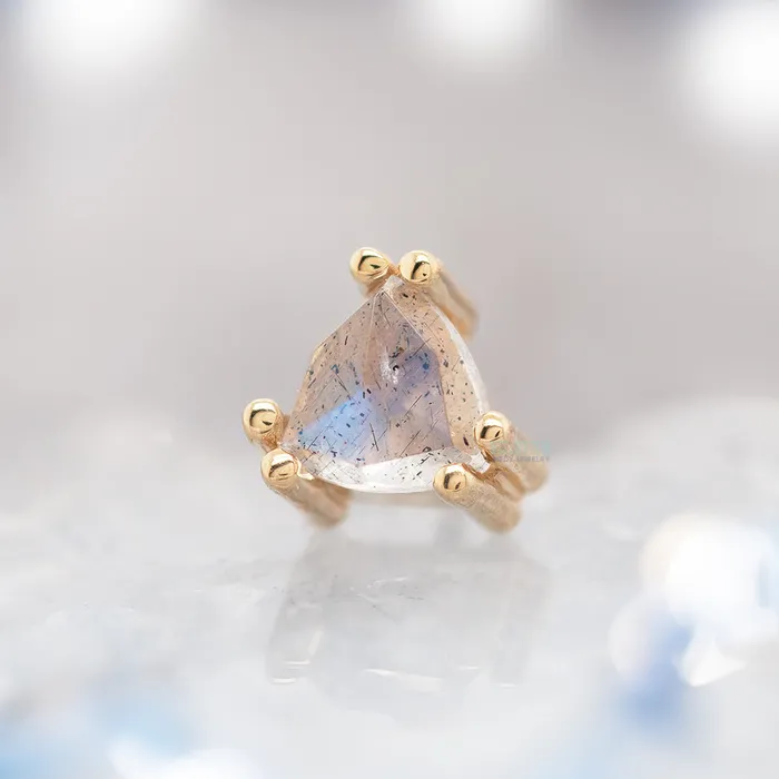 threadless Tanti Pin in Gold with Rose Cut Labradorite Body Vision BVLA Earrings