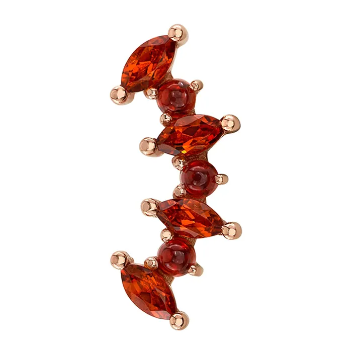 Tiny Sara Threaded End in Gold with Madeira Citrine Garnet Cabochon Body Vision BVLA Earrings Tiny Sara Threaded End in Gold with Madeira Citrine Garnet Cabochon Body Vision BVLA Earrings
