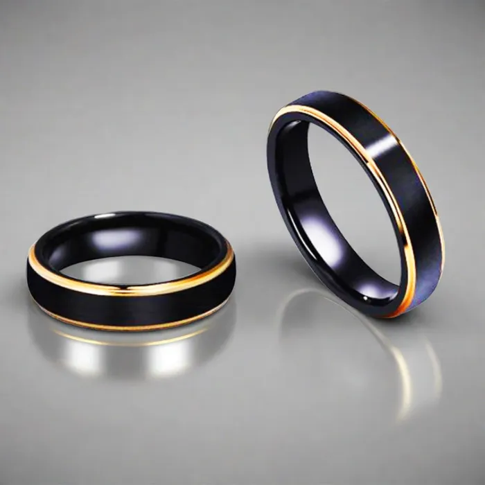 Tungsten Couple Rings Earrings Bind