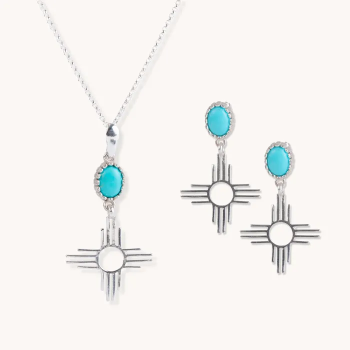 Turquoise Skies Earrings Enchantment Turquoise Zia Set