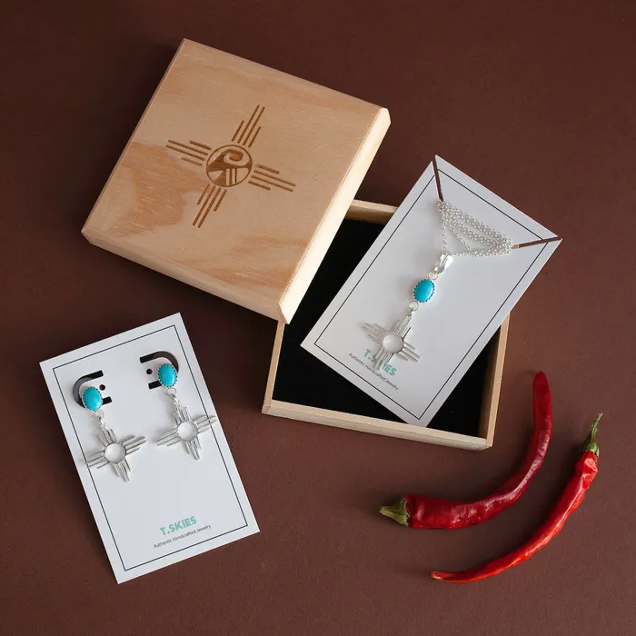 Turquoise Skies Earrings Enchantment Turquoise Zia Set
