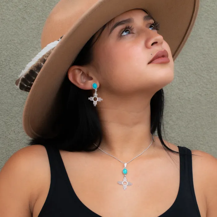 Turquoise Skies Earrings Enchantment Turquoise Zia Set