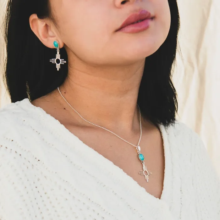 Turquoise Skies Earrings Enchantment Turquoise Zia Set