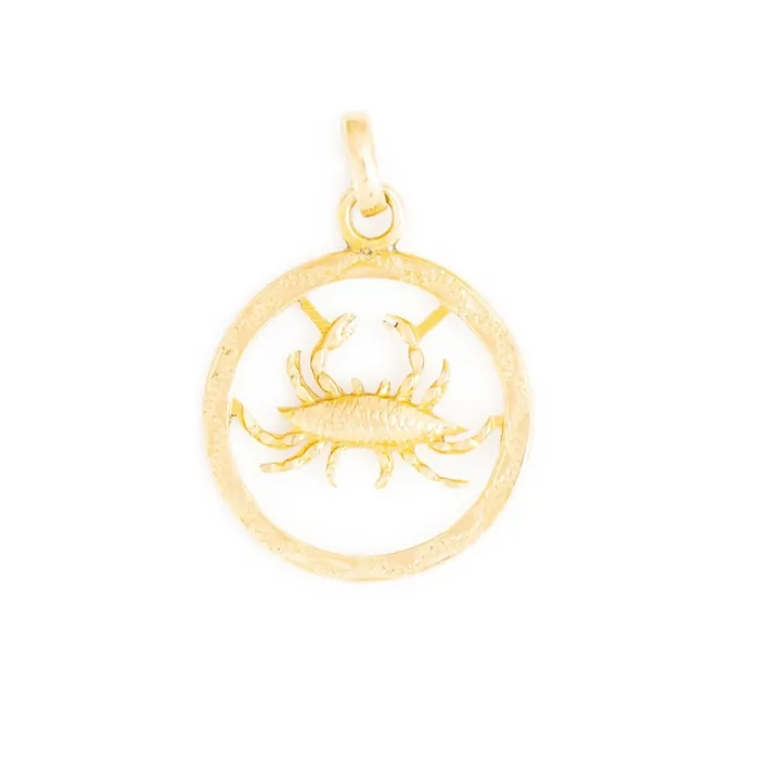 Vintage Cancer 14k Gold Zodiac Charm Earrings