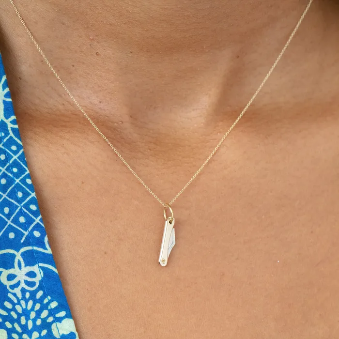 Vintage Foldable 14k Bicolor Gold Knife Charm Earrings