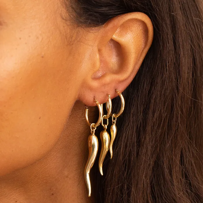 Vintage Foldable 14k Bicolor Gold Knife Charm Earrings