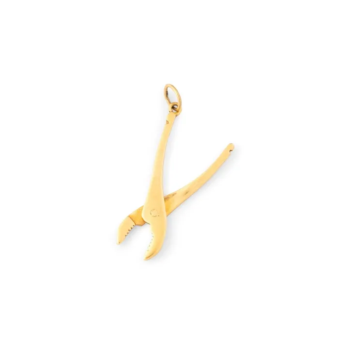 Vintage Movable 14k Gold Slip Joint Pliers Charm Earrings
