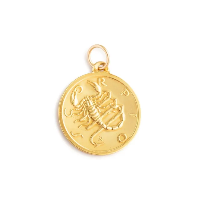 Vintage PreStyled Sets Scorpio 18k Gold Coin Zodiac Charm