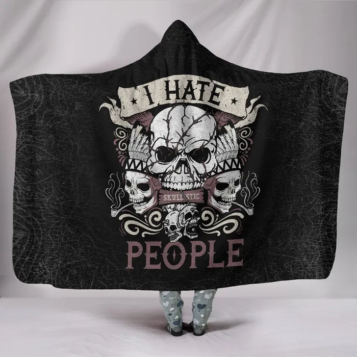 wcfulfillment Earrings Skullistic I Hate People Hooded Blanket